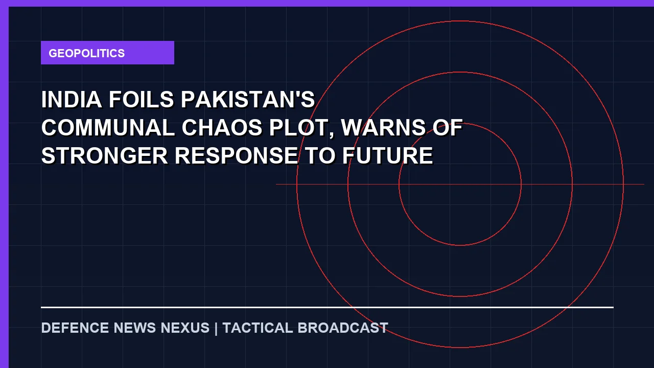 Featured image for India Foils Pakistan's Communal Chaos Plot, Warns of Stronger Response to Future Attacks