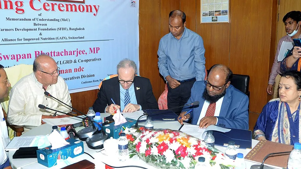 India Us Alliance Gains Momentum Amid West Asia Tensions - Memorandum of Understanding signing Bangladesh Small Farmers Development Foundation Global Alliance for Improved Nutritio